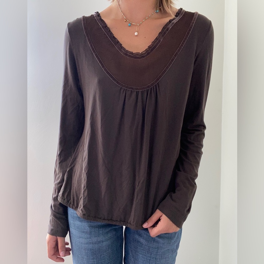 Vintage Weekend Max Mara Brown Long Sleeve Blouse